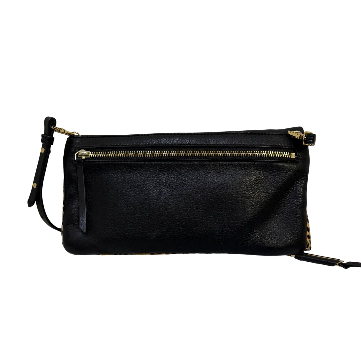 Covet Stella & Dot Animal Print Black Leather Crossbody Bag With Adjustable Strap