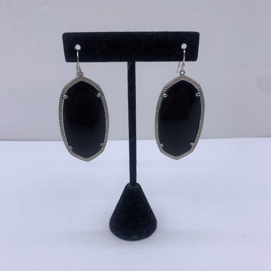 Kendra Scott Black Oval Drop Earrings
