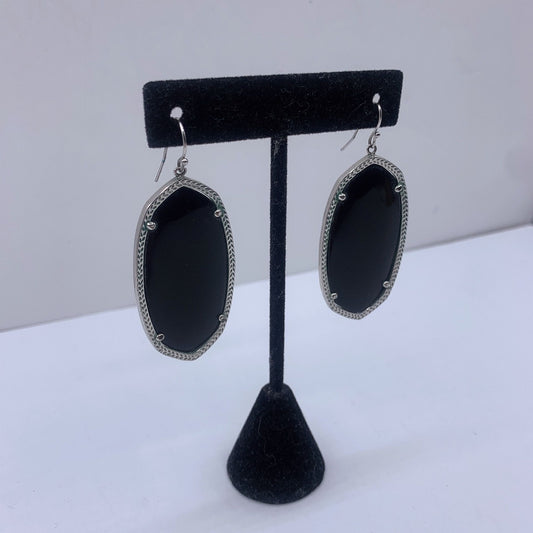 Kendra Scott Black Oval Drop Earrings