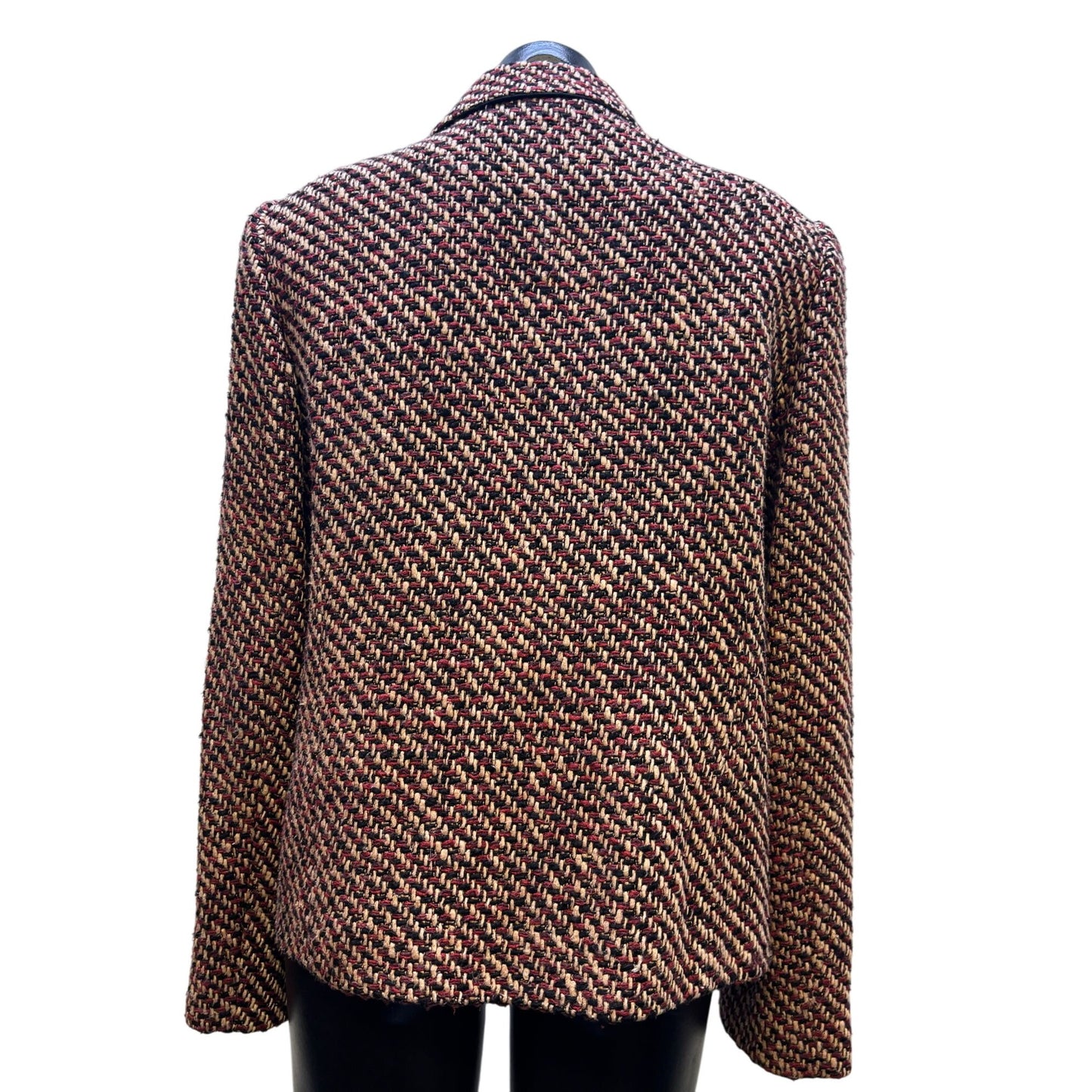 Doncaster Silk Tweed Jacket Brown & Red Size 12