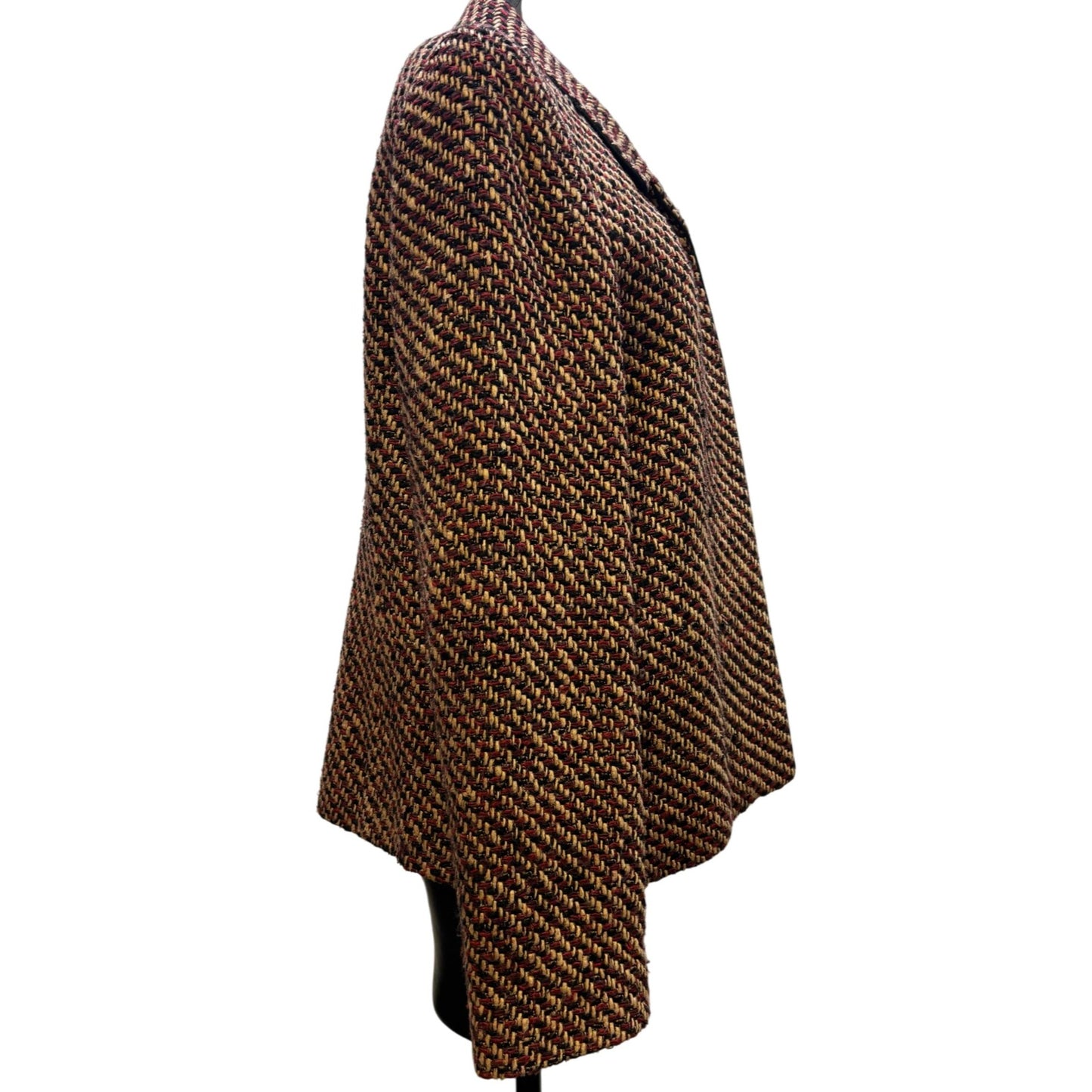Doncaster Silk Tweed Jacket Brown & Red Size 12