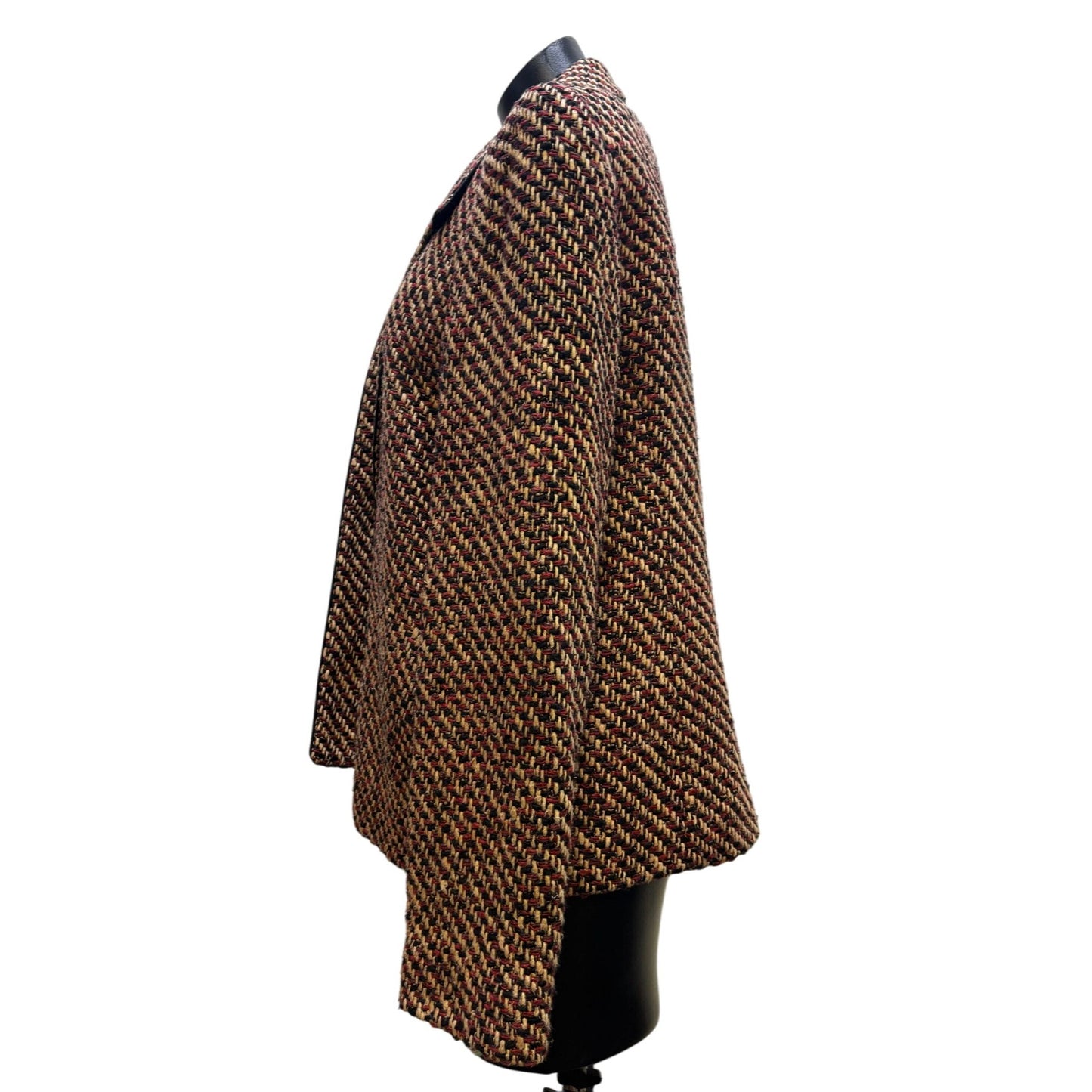Doncaster Silk Tweed Jacket Brown & Red Size 12