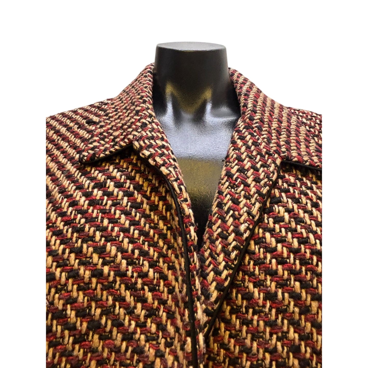 Doncaster Silk Tweed Jacket Brown & Red Size 12