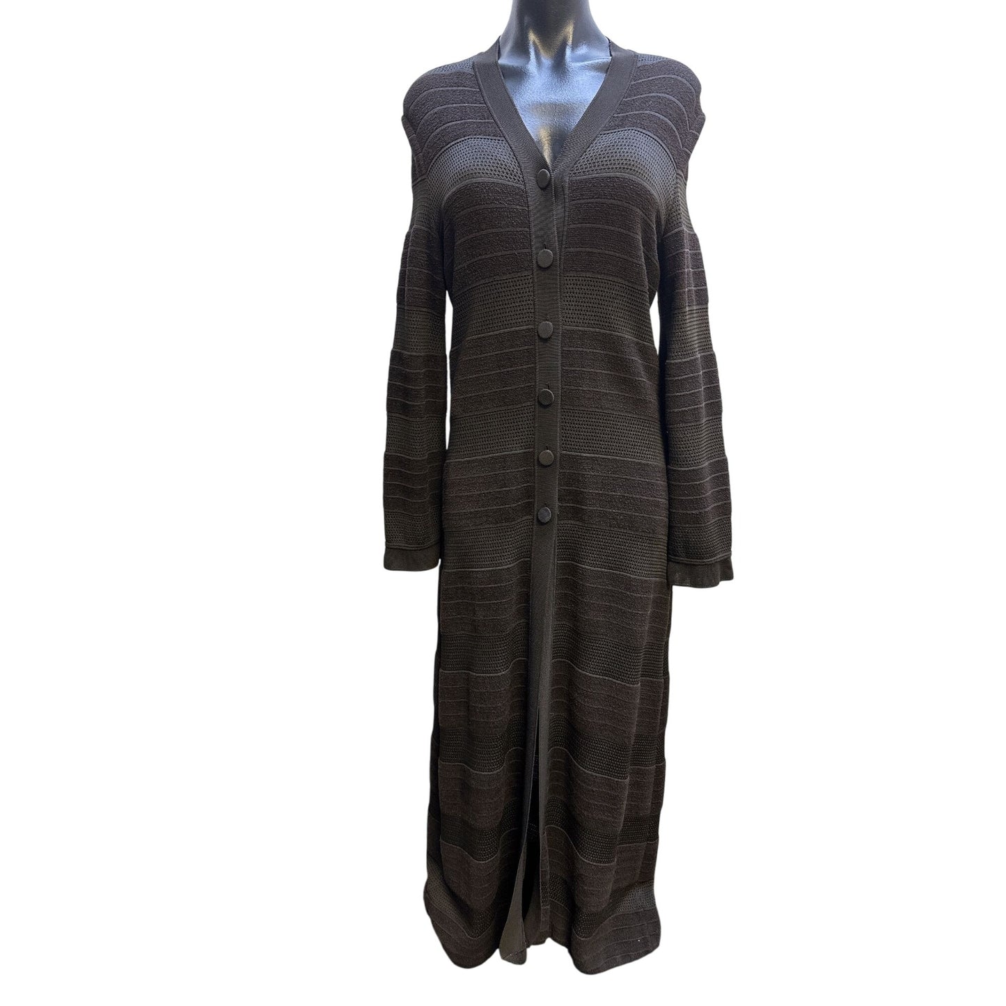 Giorgio Armani Button-Up Knit Cardigan Dress Size 11.5/42