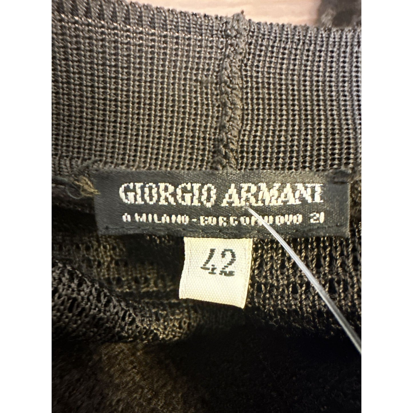 Giorgio Armani Button-Up Knit Cardigan Dress Size 11.5/42