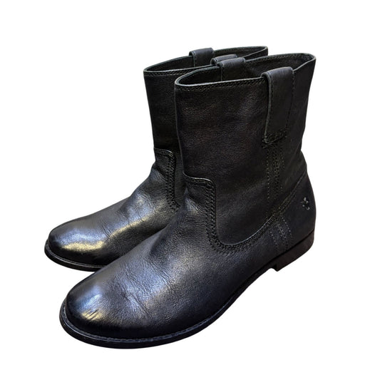 Frye Black Leather Ankle Booties Size 8