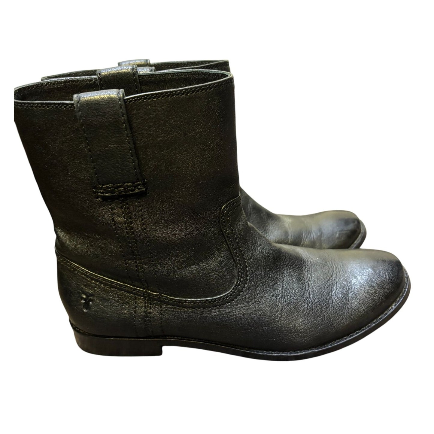 Frye Black Leather Ankle Booties Size 8