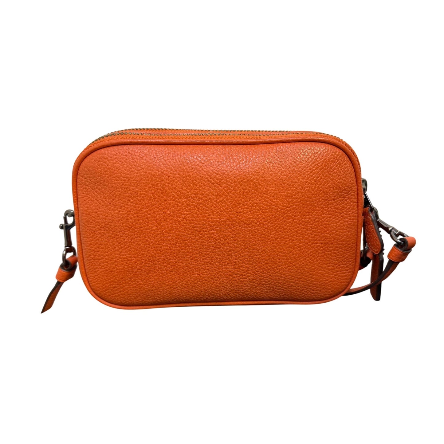 Coach Leather Crossbody Bag With Double Zippers Orange