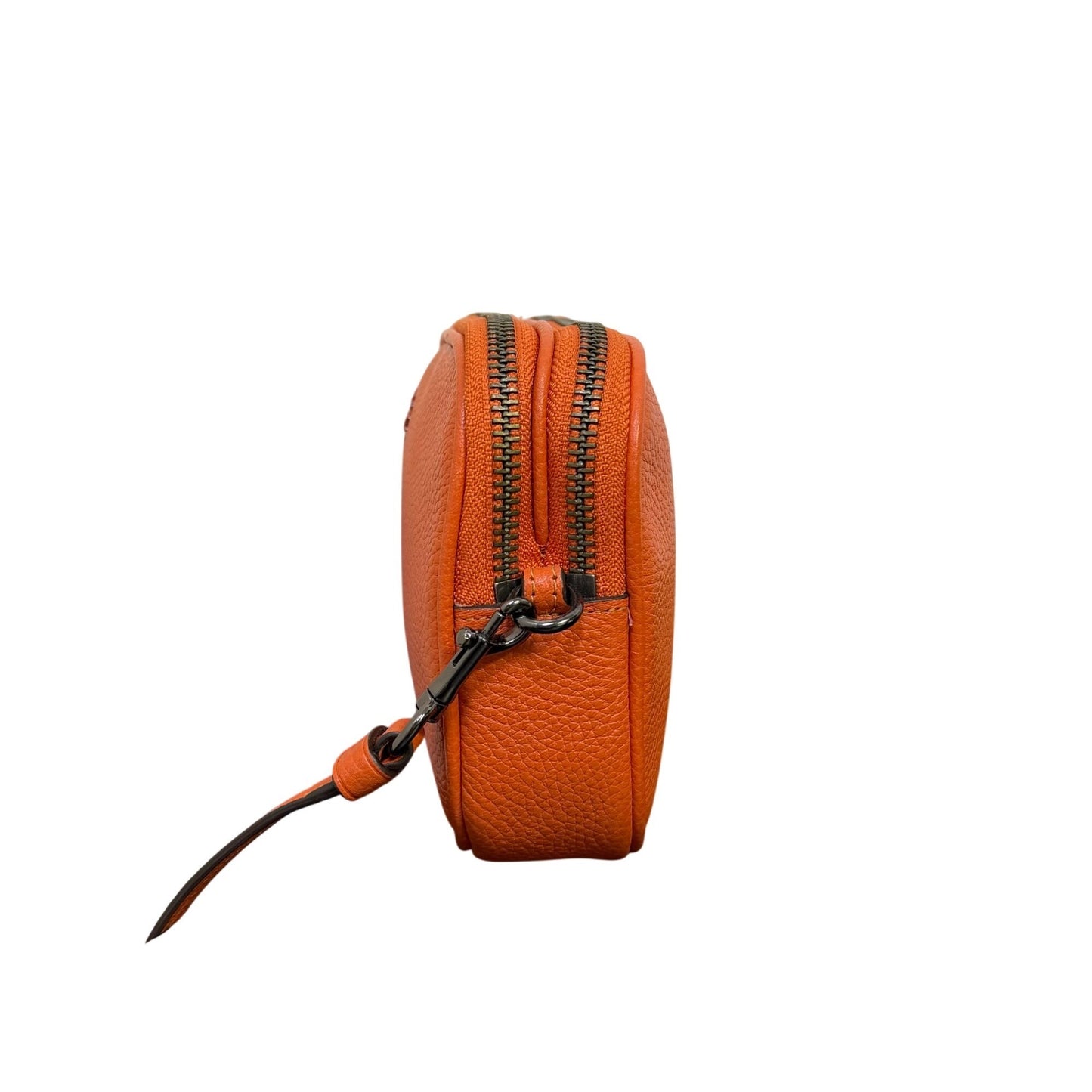 Coach Leather Crossbody Bag With Double Zippers Orange