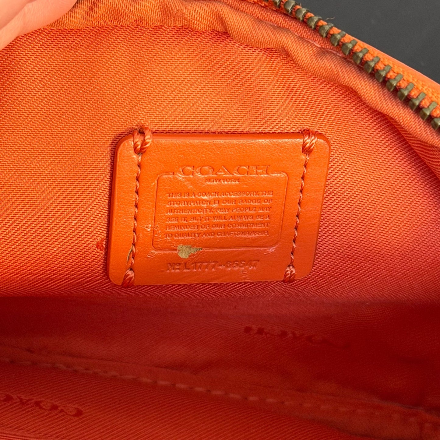 Coach Leather Crossbody Bag With Double Zippers Orange