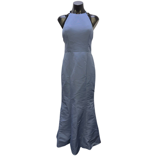 NWT Amsale Blue Halter Maxi Dress Size 4