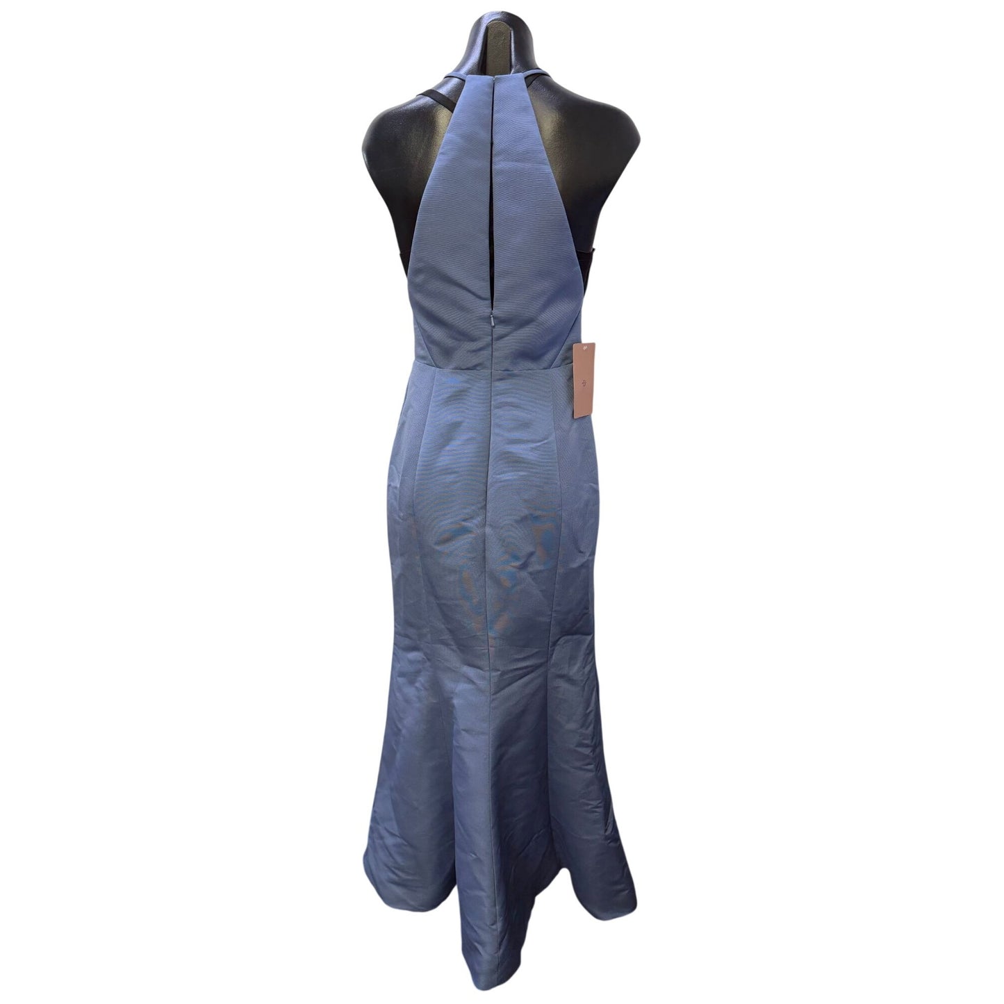 NWT Amsale Blue Halter Maxi Dress Size 4