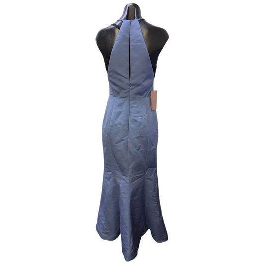 NWT Amsale Blue Halter Maxi Dress Size 4