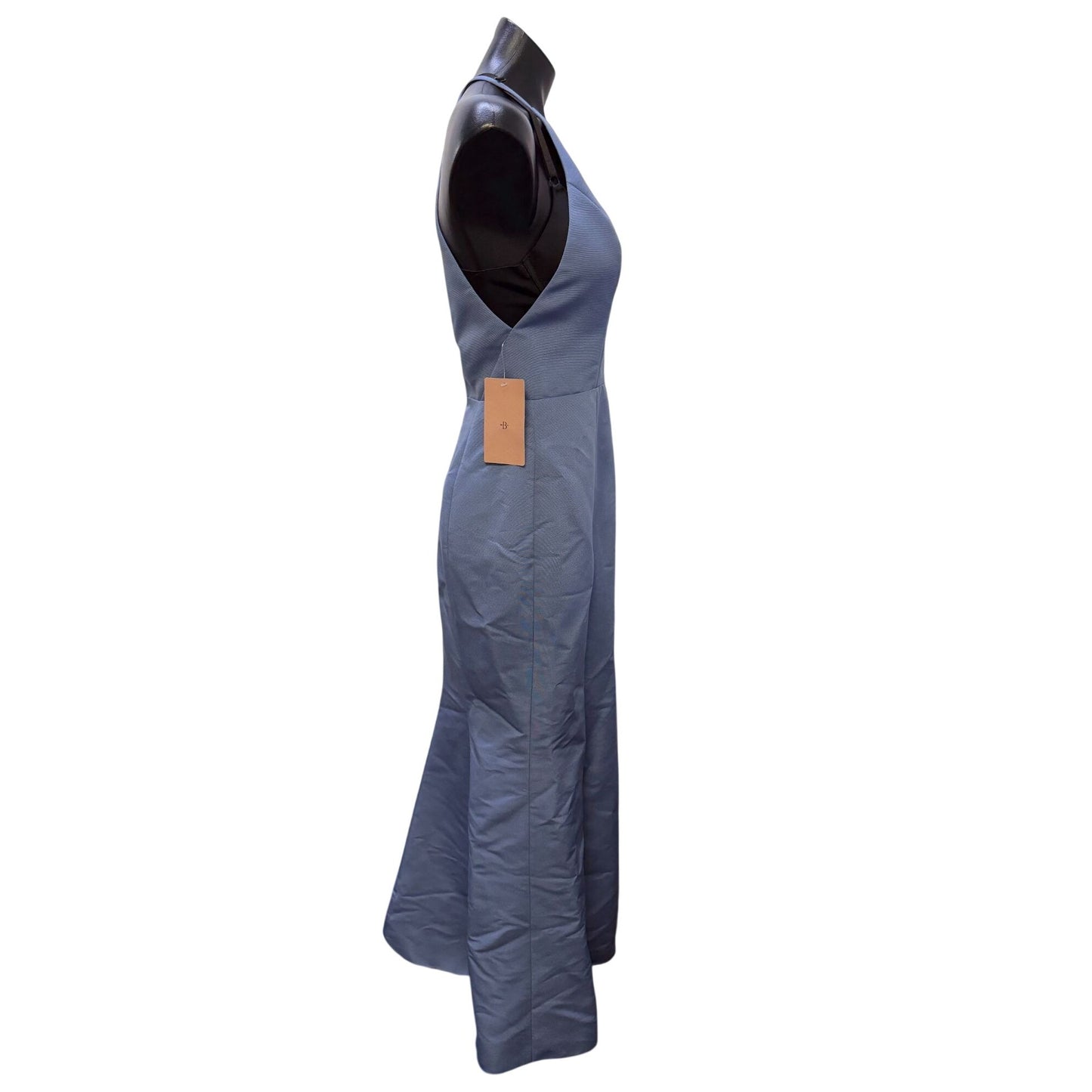 NWT Amsale Blue Halter Maxi Dress Size 4
