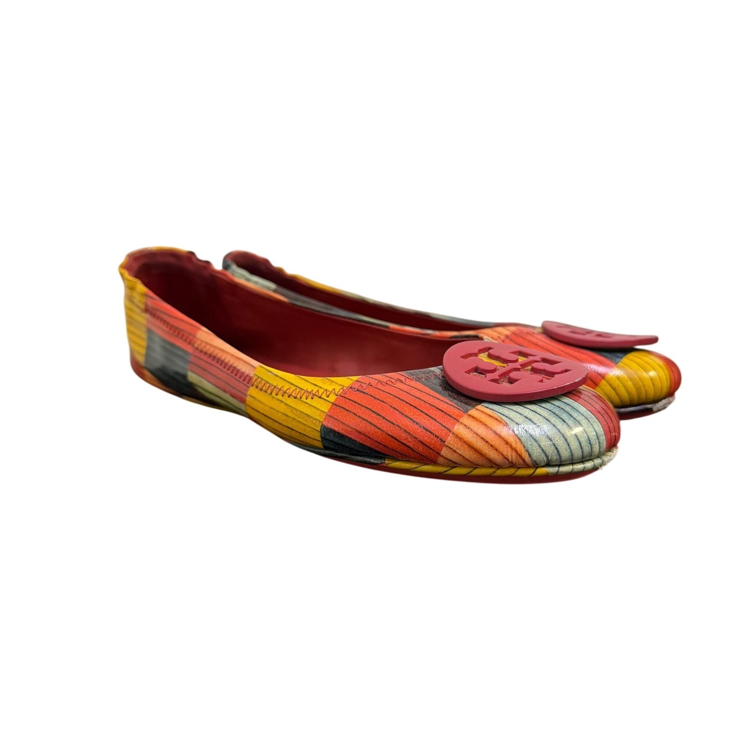 Tory Burch Red Multi-Color Ballet Flats Size 8