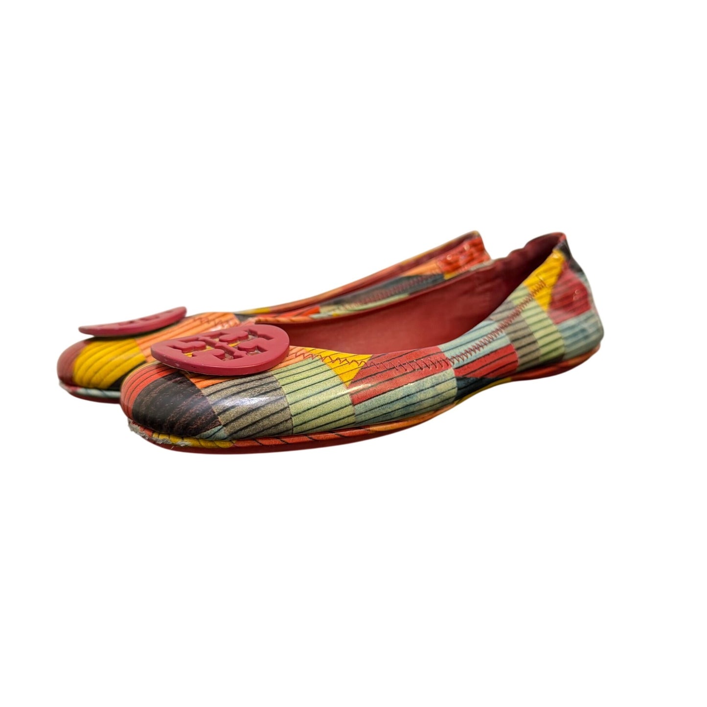 Tory Burch Red Multi-Color Ballet Flats Size 8