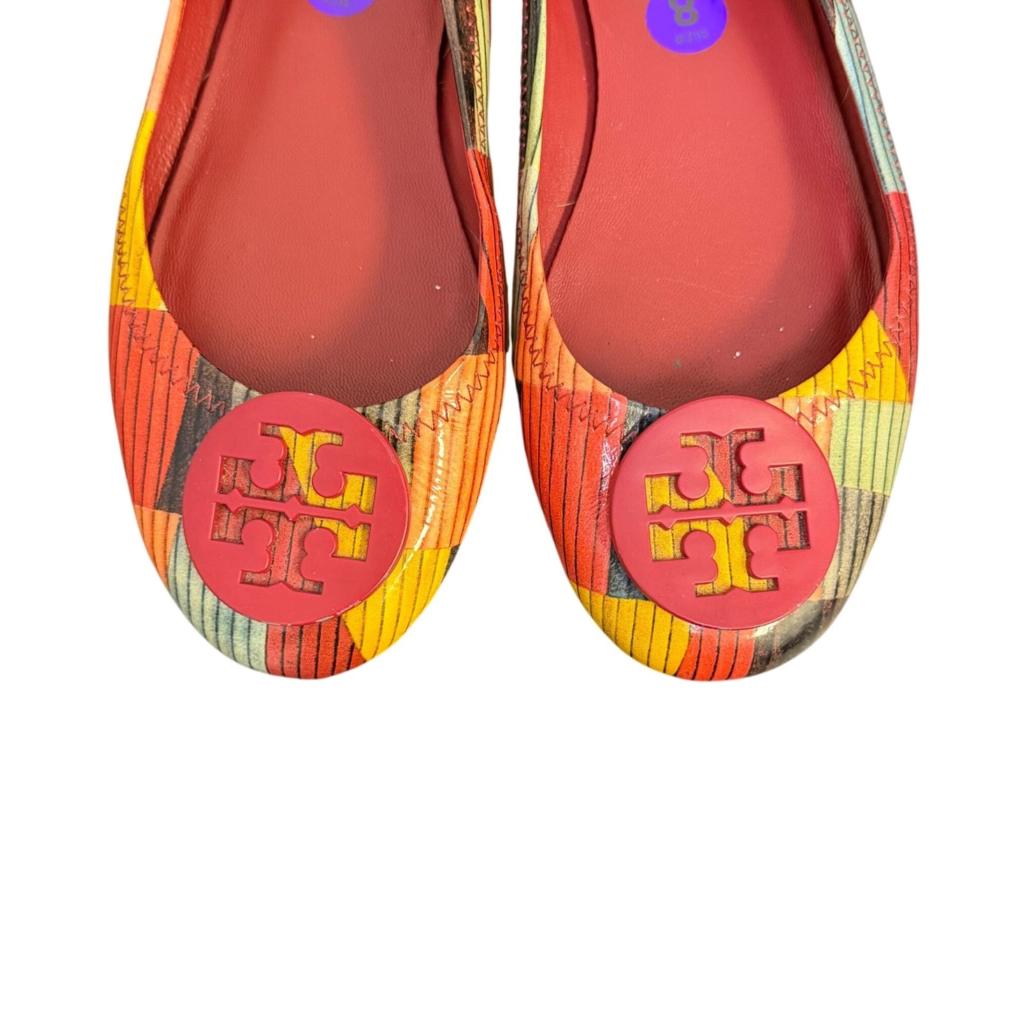 Tory Burch Red Multi-Color Ballet Flats Size 8