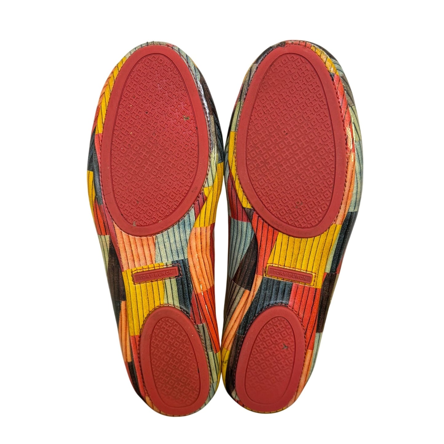 Tory Burch Red Multi-Color Ballet Flats Size 8