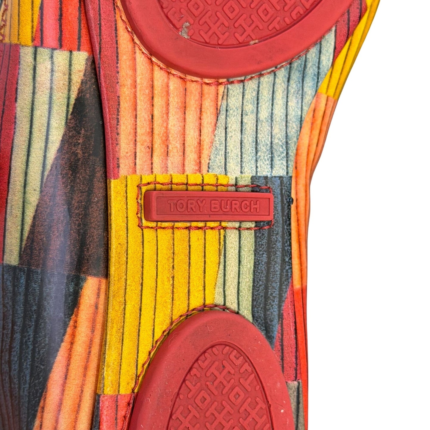 Tory Burch Red Multi-Color Ballet Flats Size 8