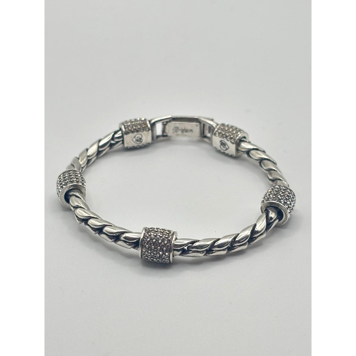 Brighton Twisted Cable Silver-Tone Bracelet Meridian Style 7 in