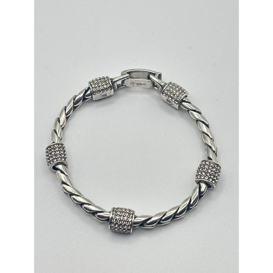 Brighton Twisted Cable Silver-Tone Bracelet Meridian Style 7 in