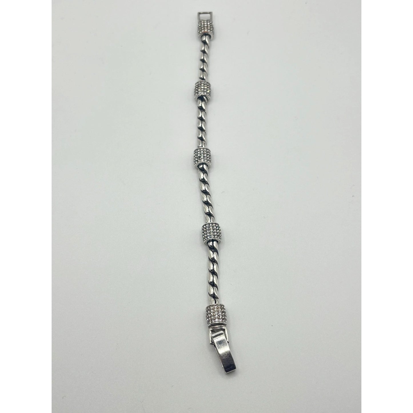 Brighton Twisted Cable Silver-Tone Bracelet Meridian Style 7 in