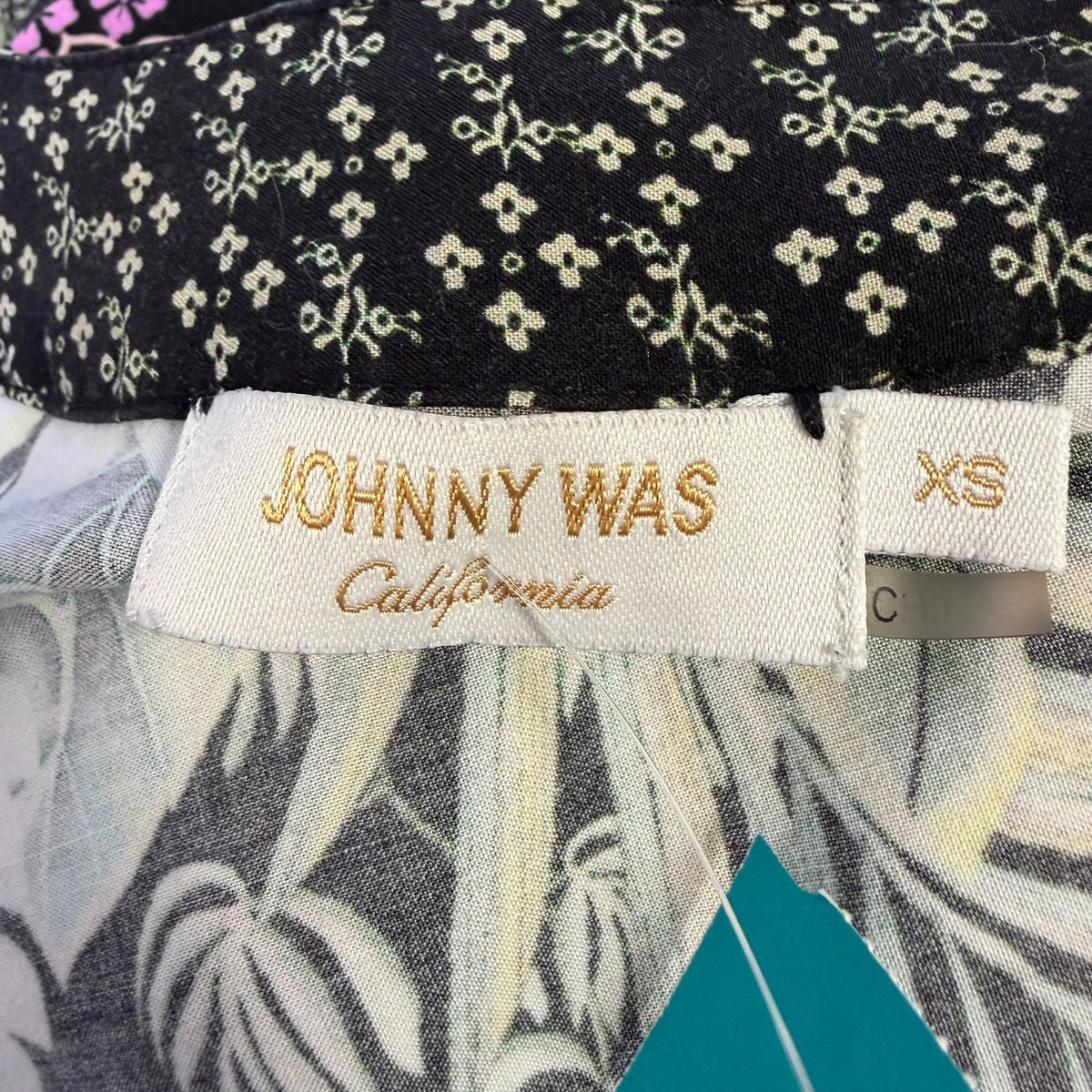 Johnny Was Black Multi-Color Floral Print Dress XS