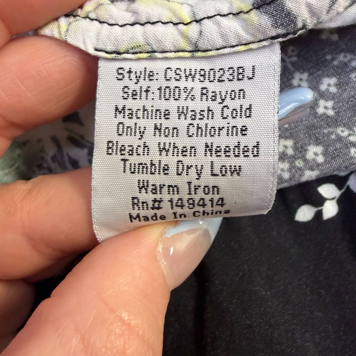 Johnny Was Black Multi-Color Floral Print Dress XS