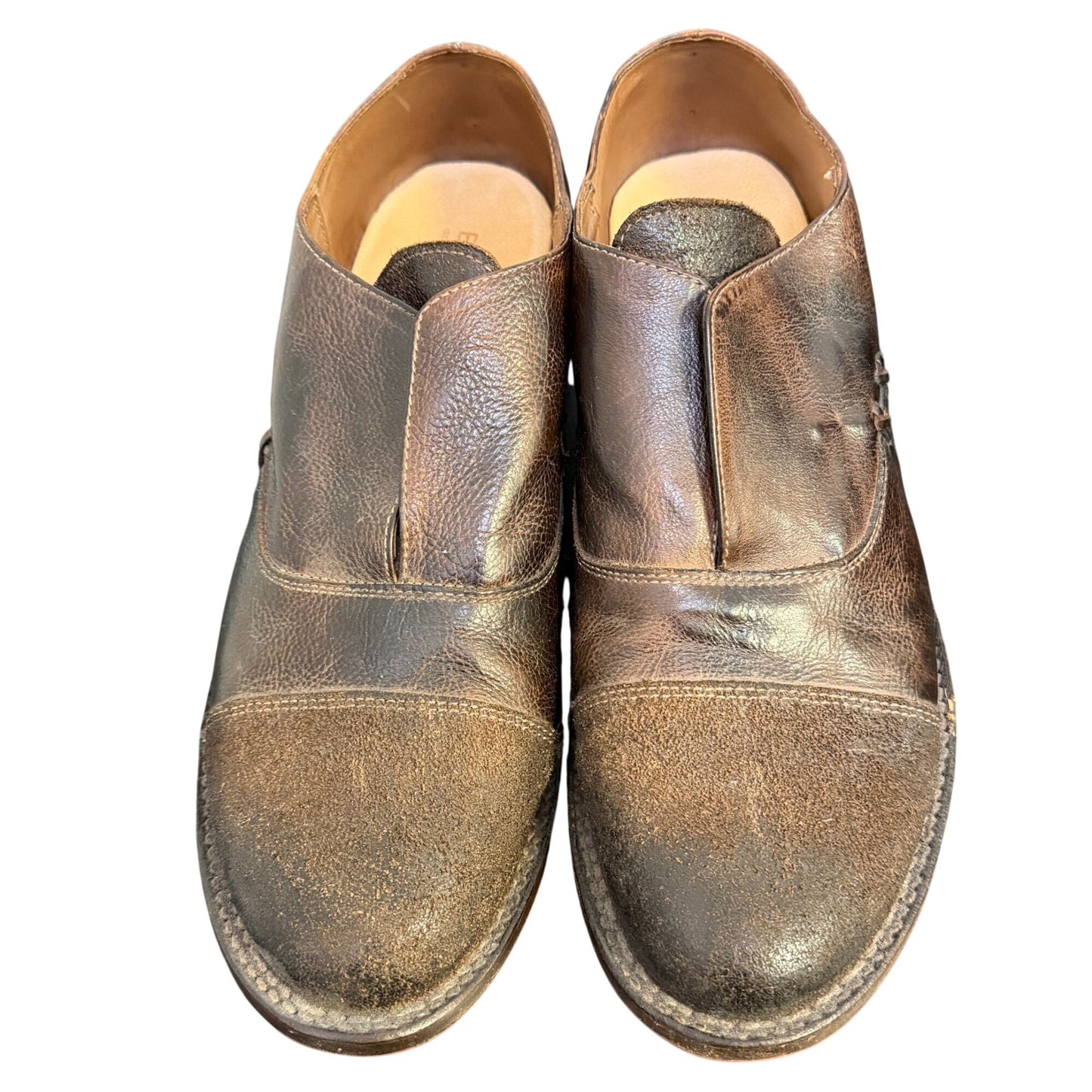 Bed Stu Brown Leather Slip-On Dress Shoes Size 9.5