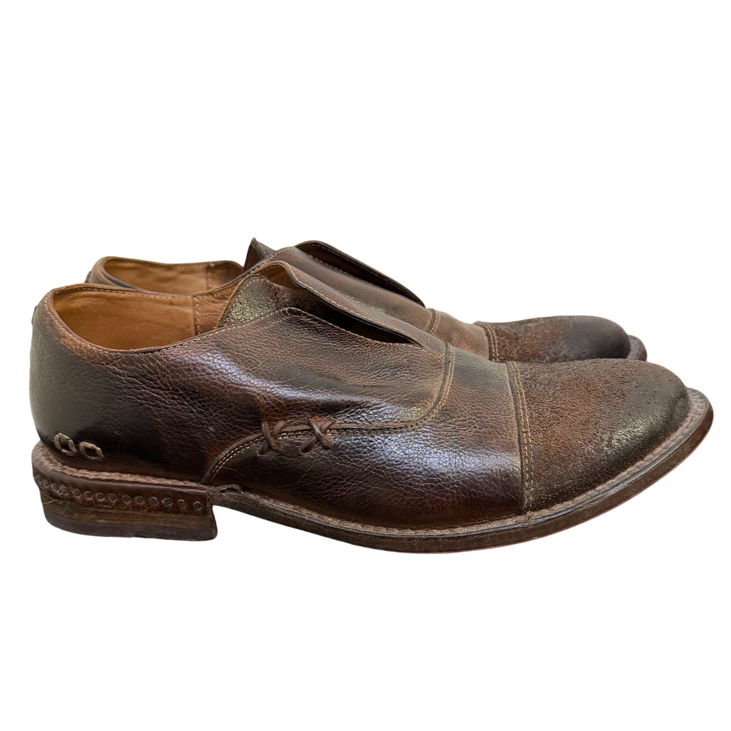 Bed Stu Brown Leather Slip-On Dress Shoes Size 9.5
