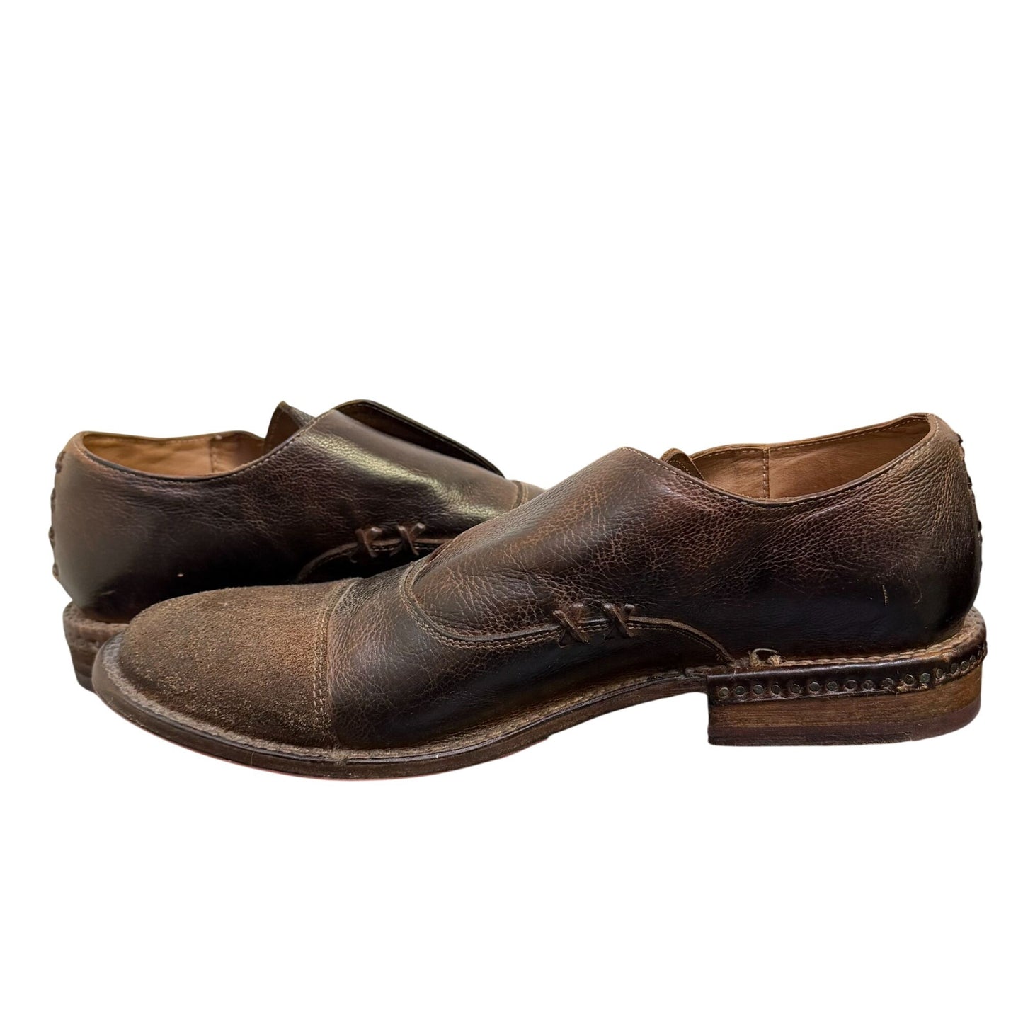 Bed Stu Brown Leather Slip-On Dress Shoes Size 9.5