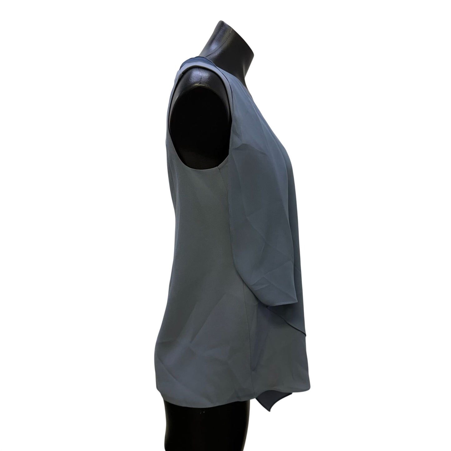 BCBG Maxazria Blue Sleeveless Blouse With Deep V Back XXS
