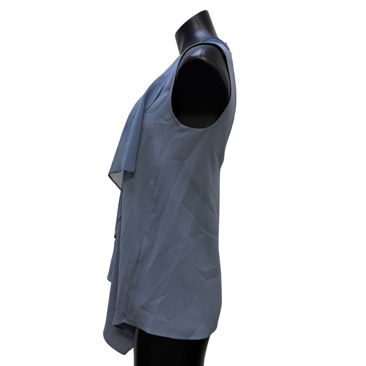 BCBG Maxazria Blue Sleeveless Blouse With Deep V Back XXS
