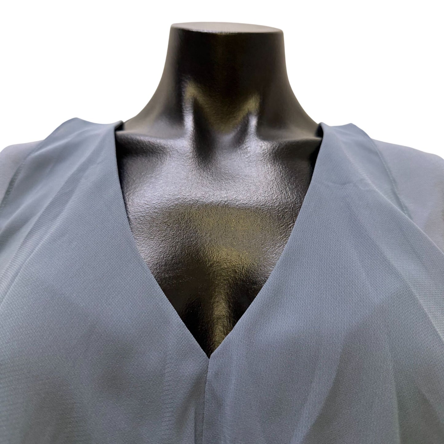 BCBG Maxazria Blue Sleeveless Blouse With Deep V Back XXS