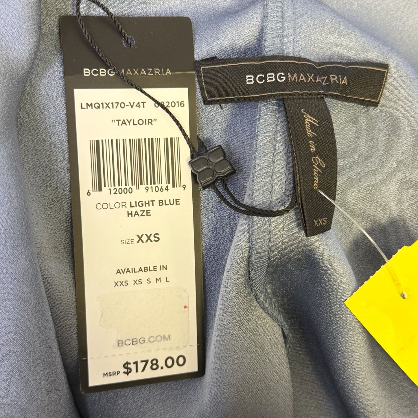 BCBG Maxazria Blue Sleeveless Blouse With Deep V Back XXS