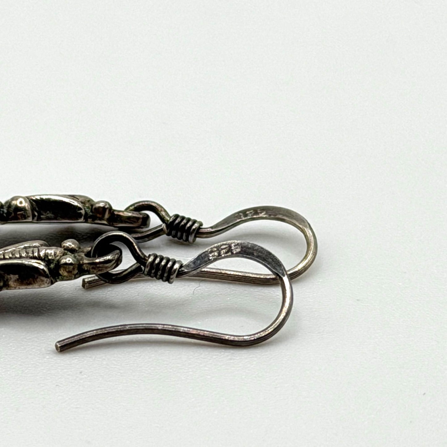 925 Sterling Silver Smoky Quartz Dangle Earrings Handmade Oval Gemstone Vintage