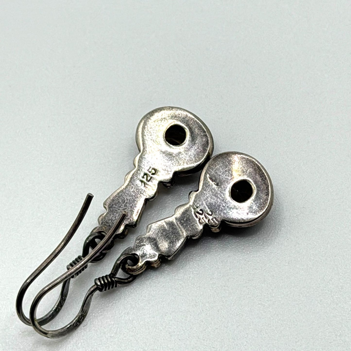 925 Sterling Silver Smoky Quartz Dangle Earrings Handmade Oval Gemstone Vintage