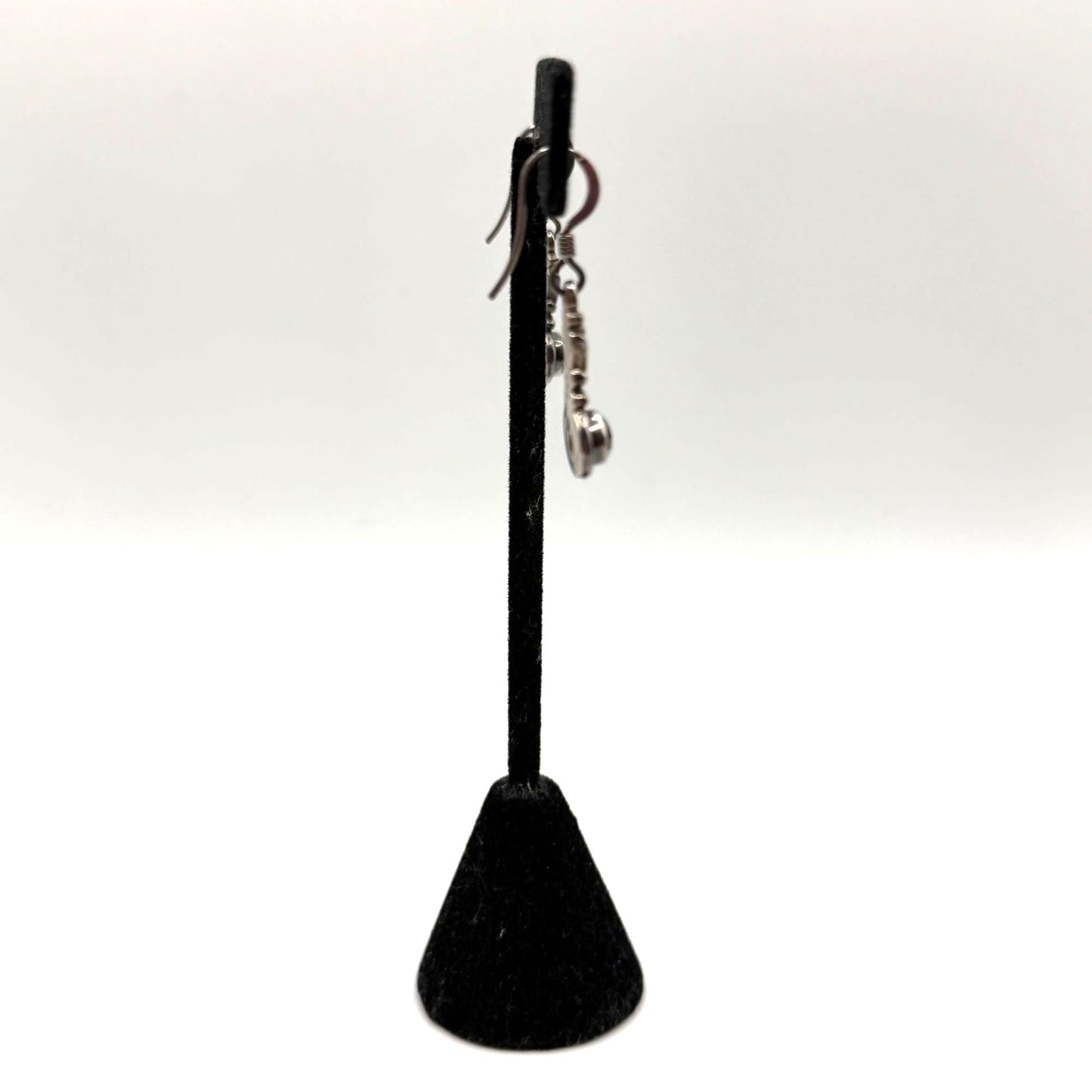 925 Sterling Silver Smoky Quartz Dangle Earrings Handmade Oval Gemstone Vintage