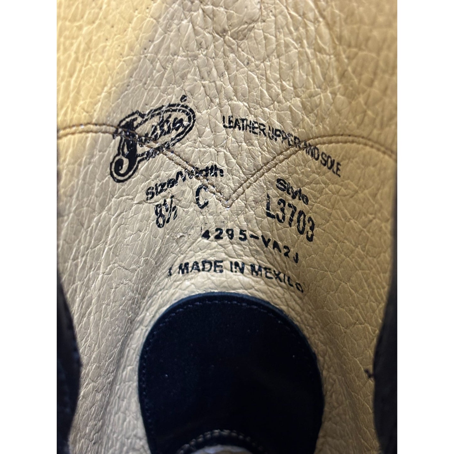 Justin Black Leather Western Boots Size 8.5