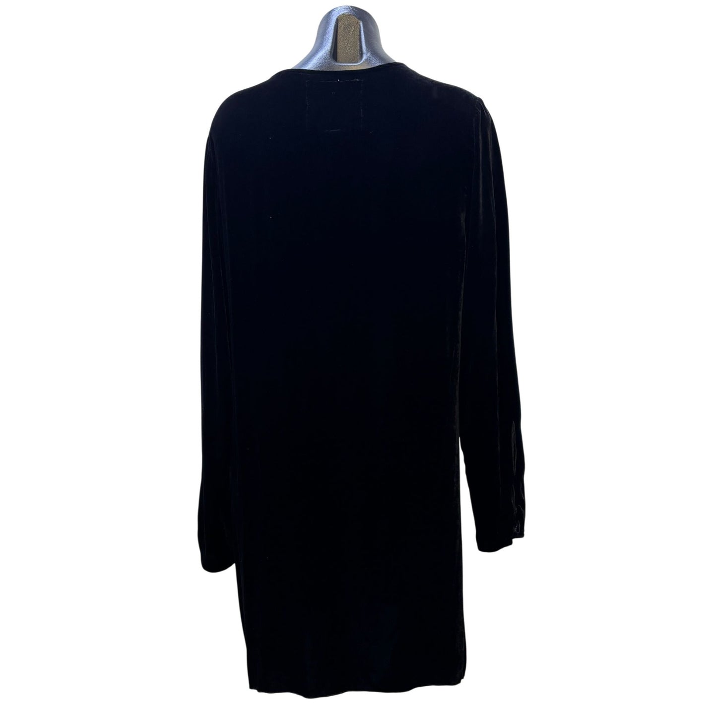 NWT Johnny Was Black Velvet Embroidered Tunic L V-Neck Long Sleeve