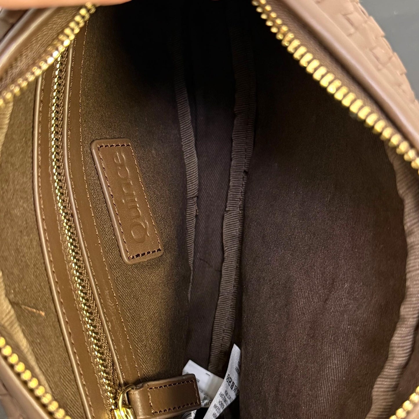 NWT Quince Woven Leather Crossbody Bag In Brown With Adjustable Strap