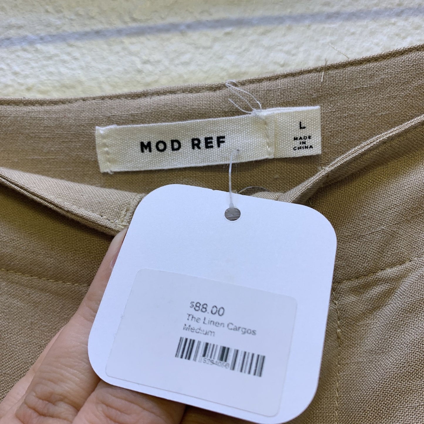 NWT Mod Ref The Linen Cargos - Beige Tan Cargo Pants Size M