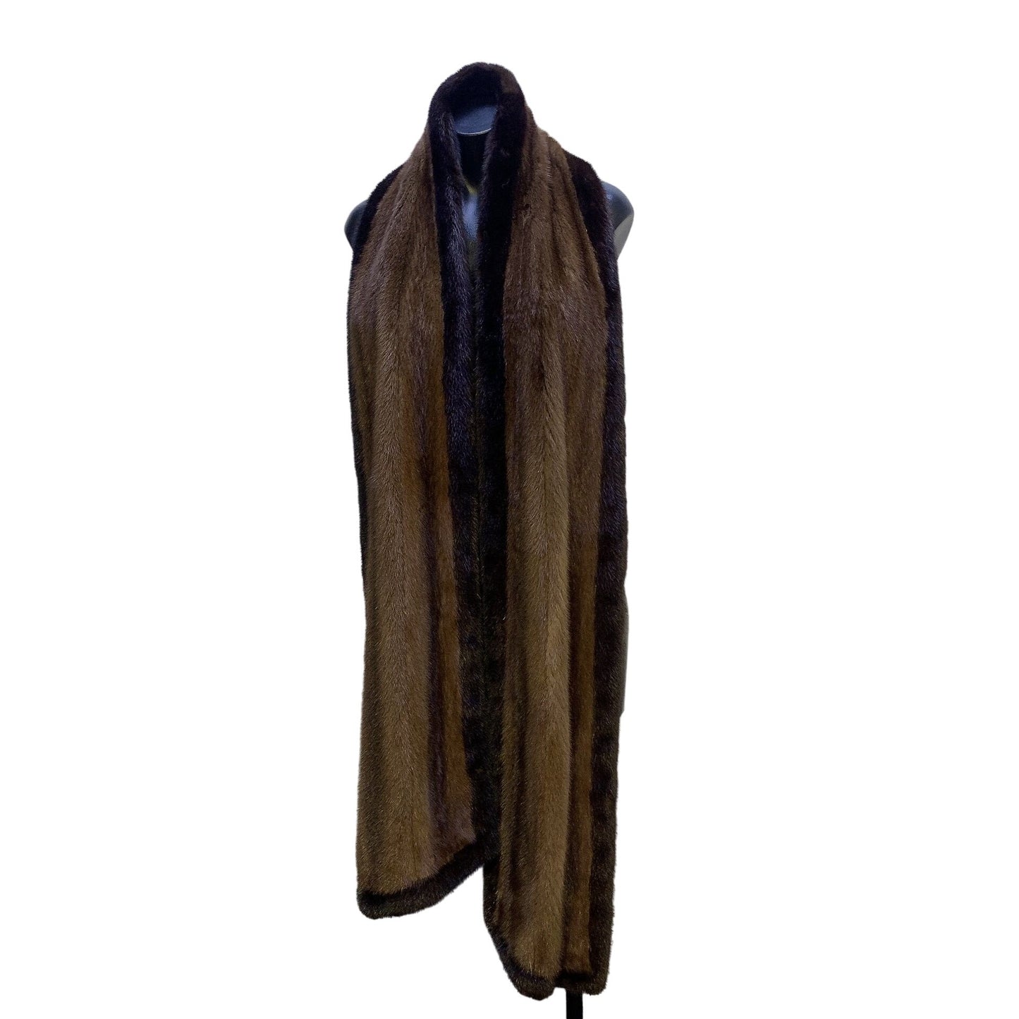 Vintage Brown Mink Fur Stole Elegant & Luxurious Womens Wrap Scarf