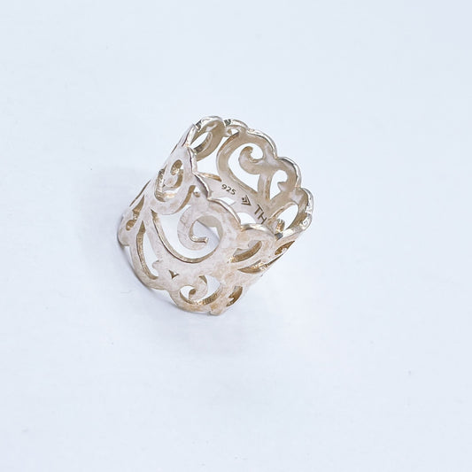 Sterling Silver Openwork Scroll Design Eden Band Ring By Silpada Size 7