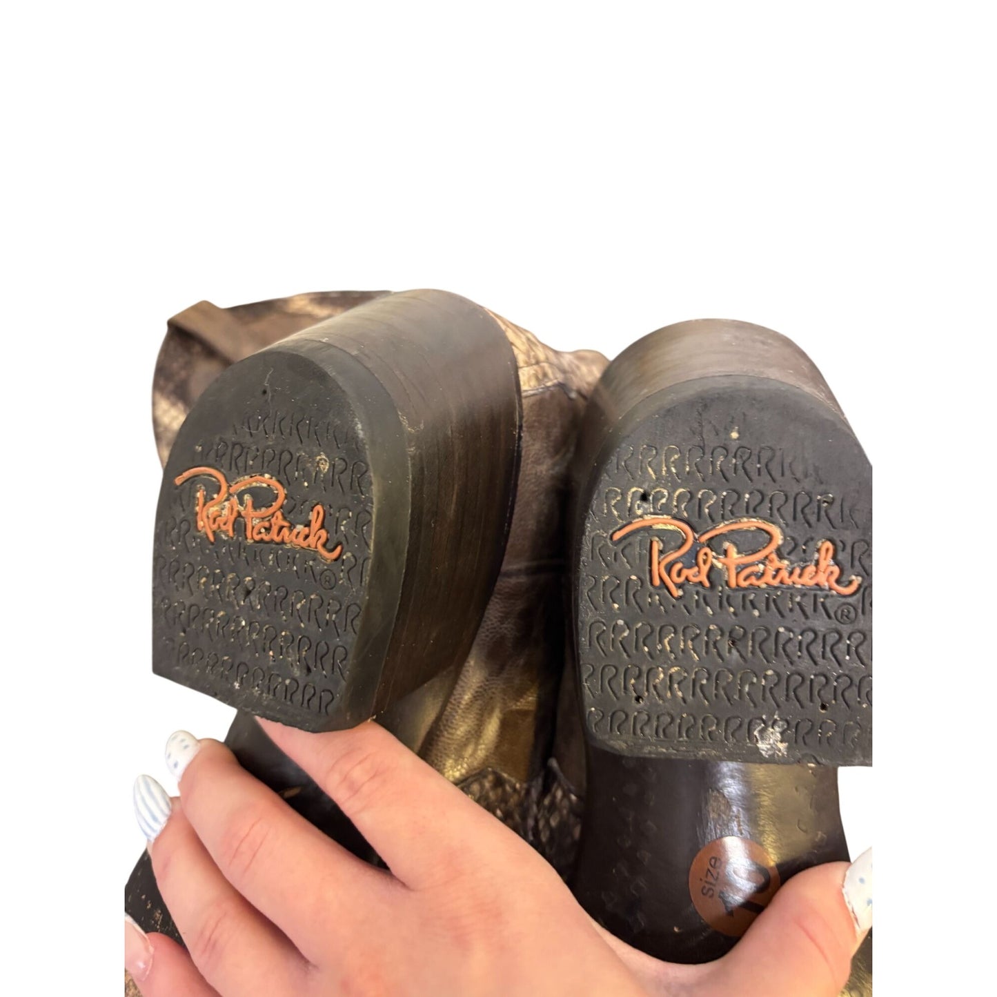 Rod Patrick Brown Python Western Boots Size 10