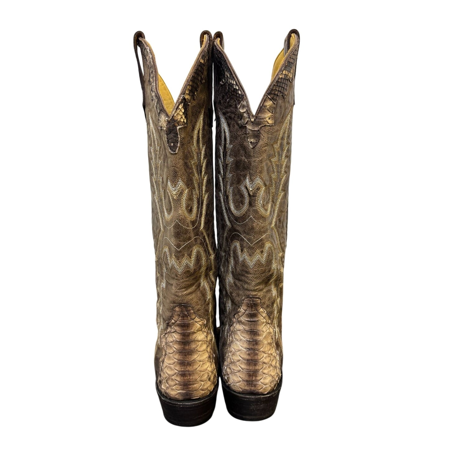 Rod Patrick Brown Python Western Boots Size 10