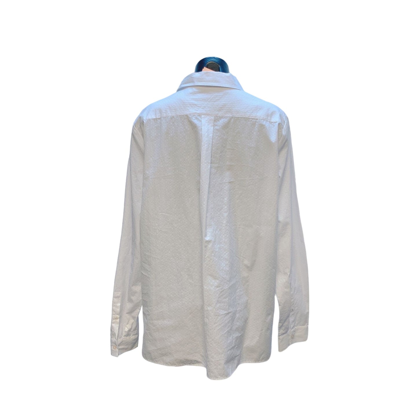 NWT Marina Sport Marina Rinaldi White Cotton Textured Button-Up Blouse Size 16