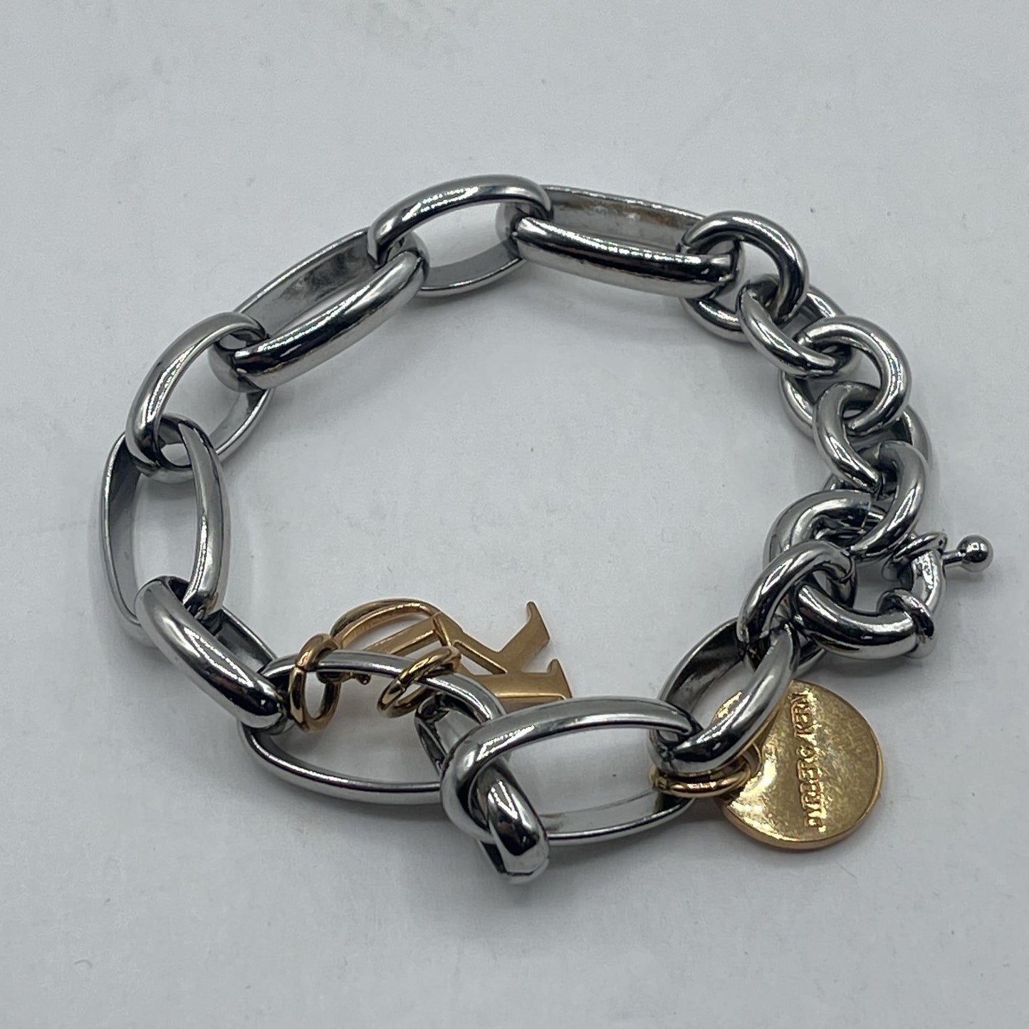 Dyrberg Kern Silver & Gold Tone Charm Bracelet