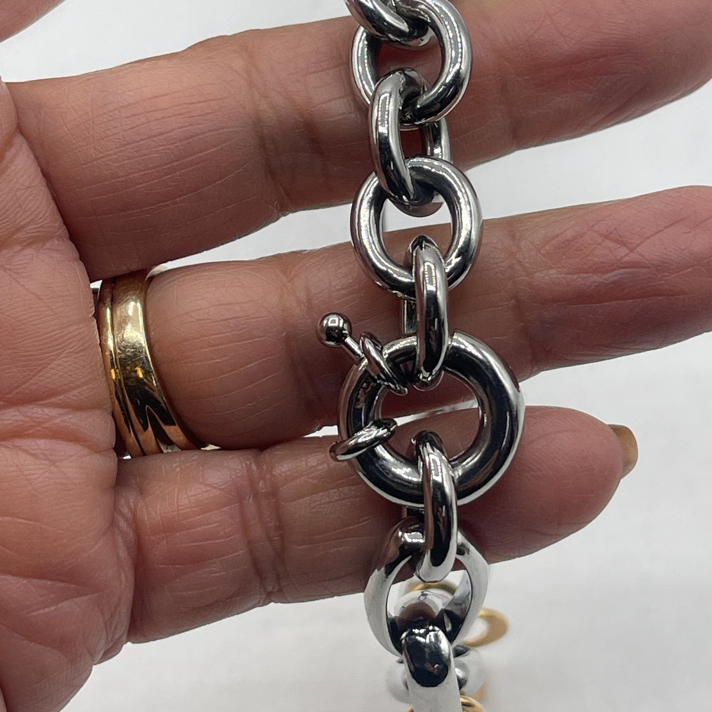 Dyrberg Kern Silver & Gold Tone Charm Bracelet