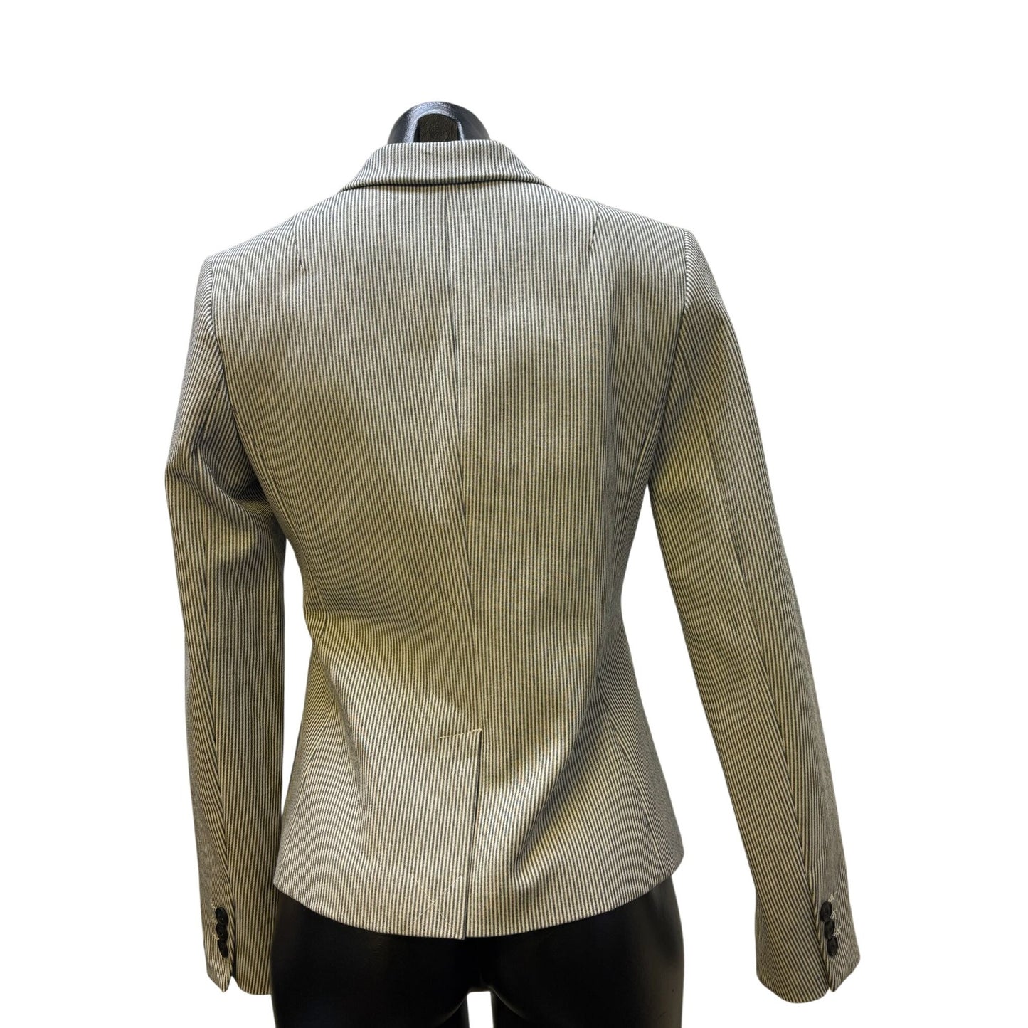 NWT Banana Republic Classic Fit Striped Jacket Gray & White Size 2